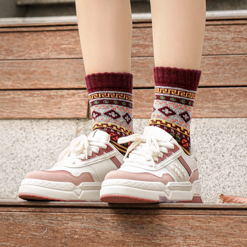 Nimalpal 5 Pairs Wool Socks - Boot 6-10, 5 Multicolor
