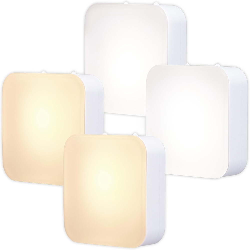 Dimmable LED Night Light, Plug-In, Dusk to Dawn Sensor, Adjustable, Compact, 4 S