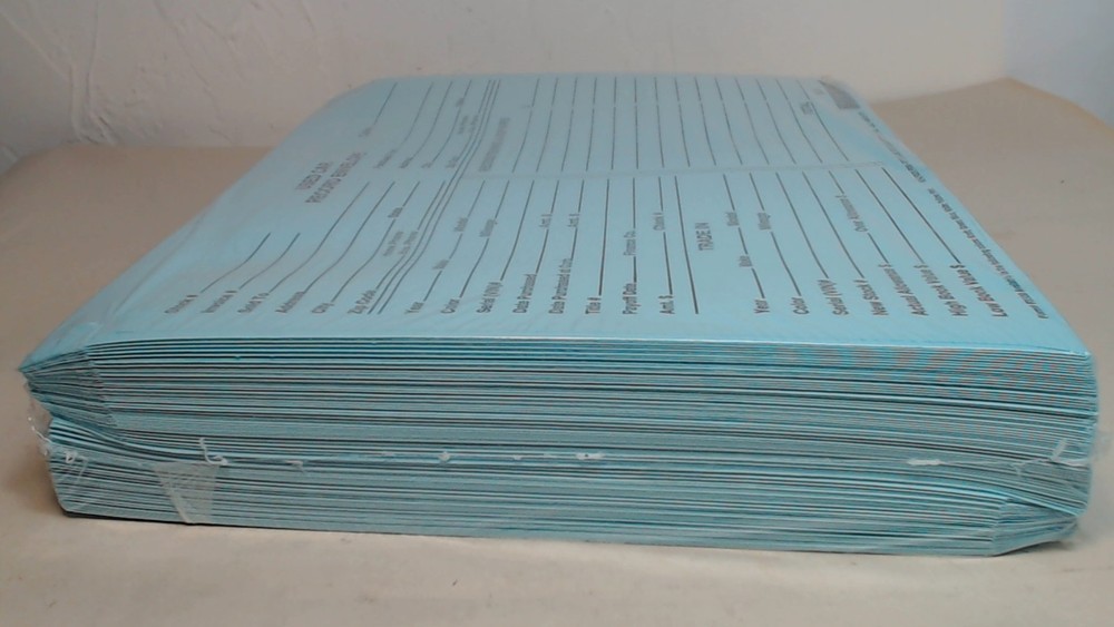 Used Car Record Envelope, 9" x 12" Blue 100 Per Pack