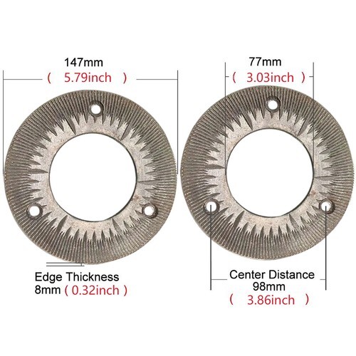 2X Replacement Grinding Discs for 3KW Electric Mill-15cm Durable Milling Sheets