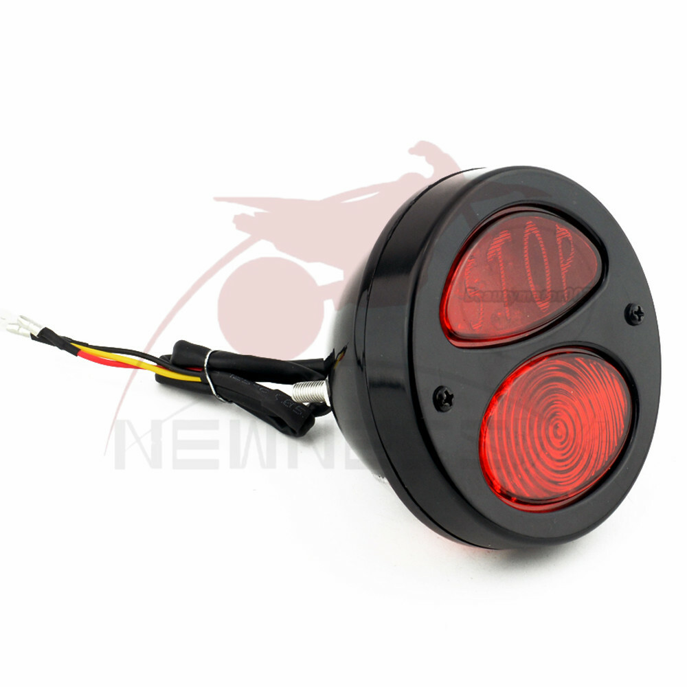 Motorcycle LED Side Mount License Plate Bracket “Stop”Tail Light For Bobber