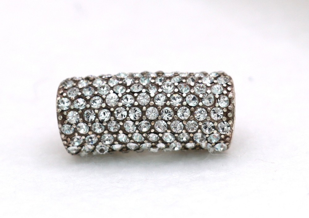 Brighton Glitter Long Crystal Bead Charm Silver Plated