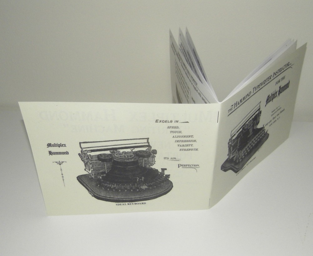 Hammond Multiplex Typewriter Ideal & Universal Instruction Manual Reproduction