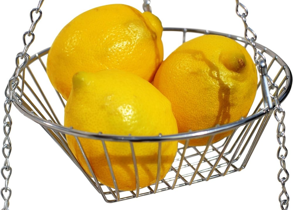 Hanging Fruit Basket 3-Tier Chrome