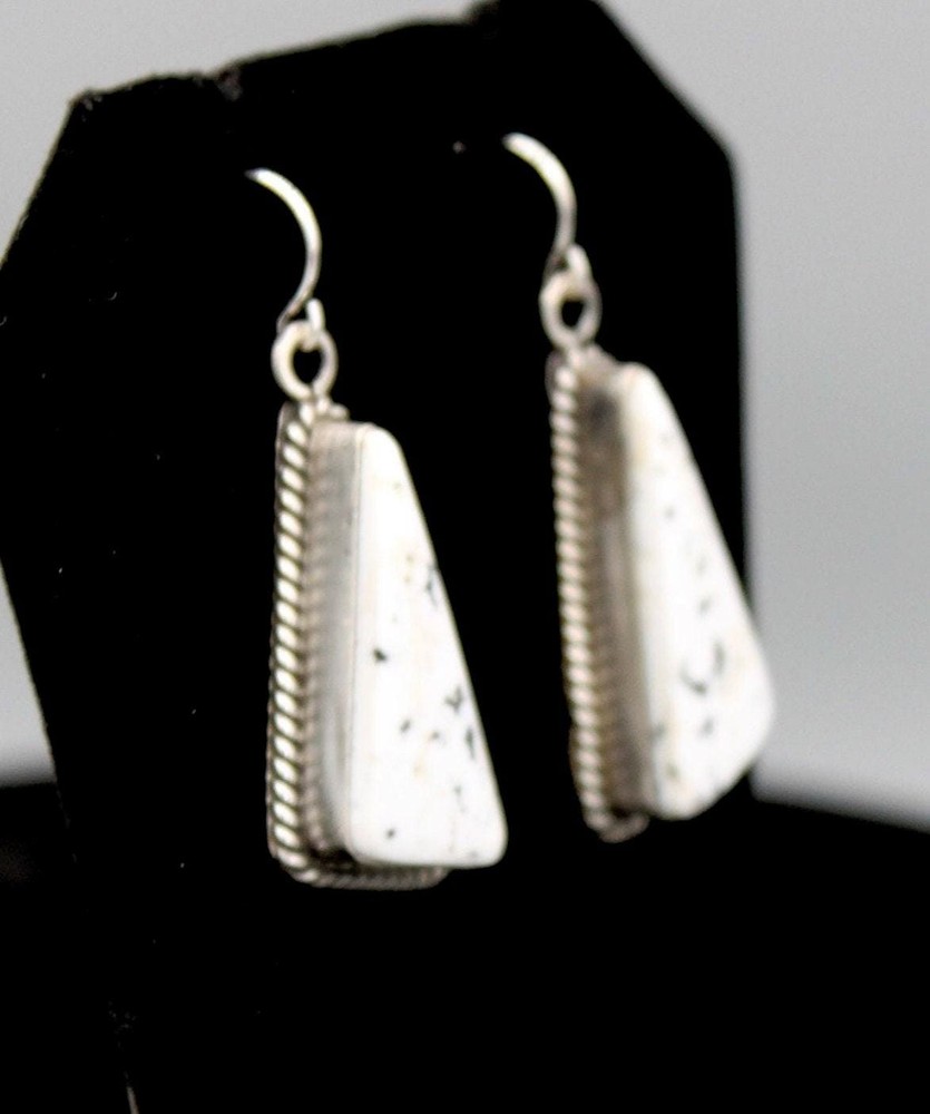 White Buffalo and Sterling Silver Earrings