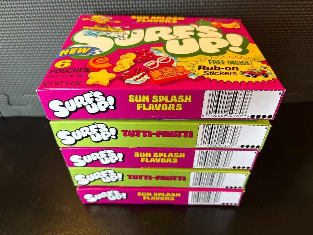 Surfs Up fruit snacks - 5 empty custom design display boxes