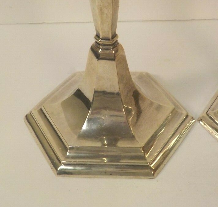 Set/4 WATSON Sterling Silver 10.25" Candlesticks, Monogram "S"