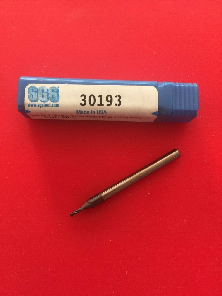 NEW SGS 30193 3/64" Solid Carbide End Mill 4 Flute Square AlTiN