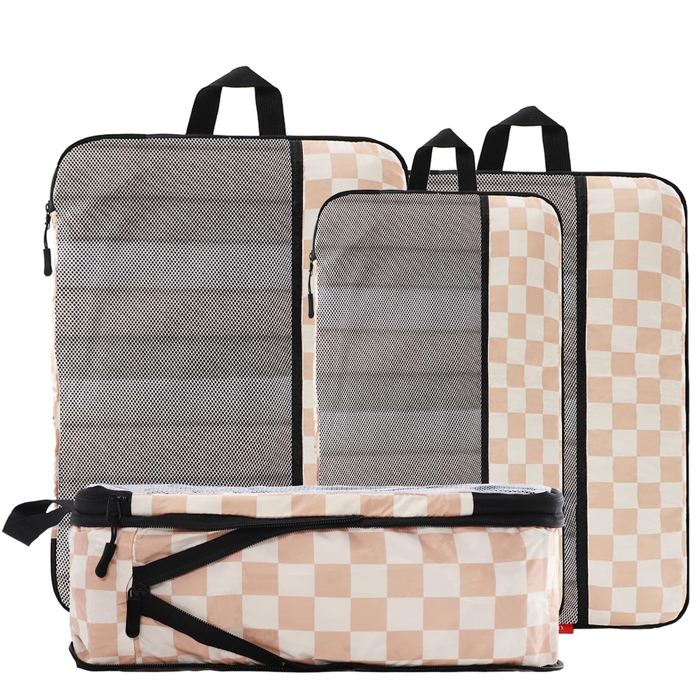 4 Set Compression Packing Cubes - Ultralight Travel Organizers, Space-Saving ...