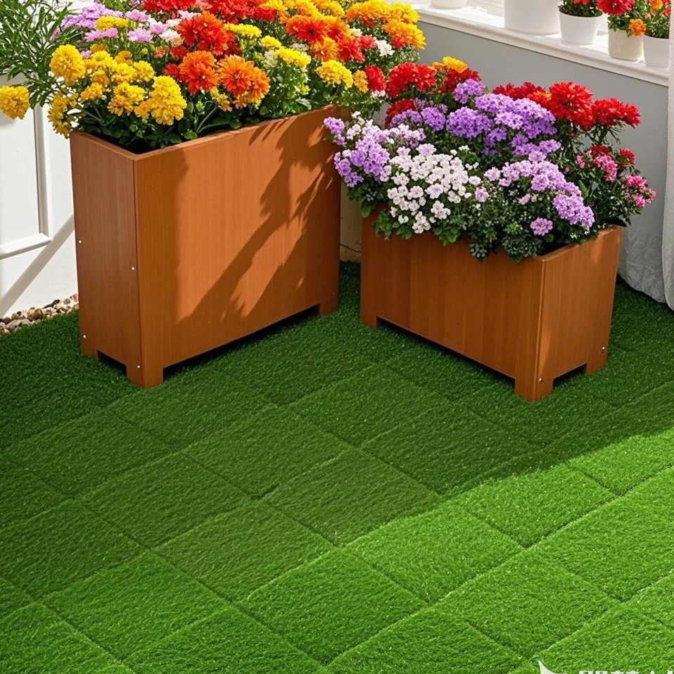 36pcs Interlocking Artificial Grass Tiles for Patio, Balcony, Backyard