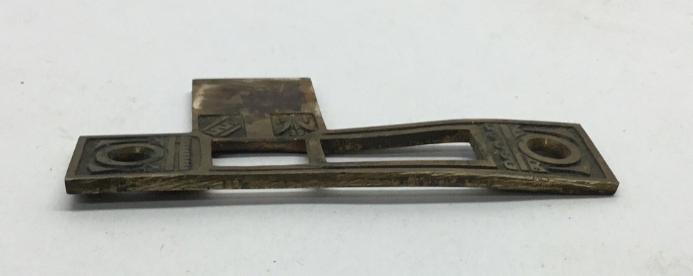 Antique Ornate Large Solid Brass Striker Plate Reversible…….[B1]