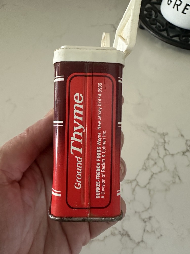 Vintage Ground Thyme Red Spice Can