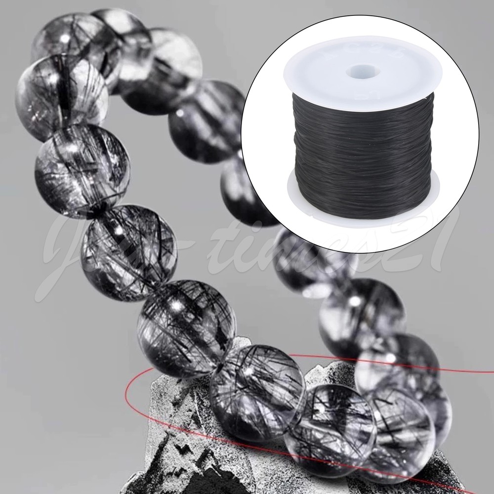 3 Pcs Black Craft Elastic String Thread 0.5mm for Jewelry Making 0.5mm