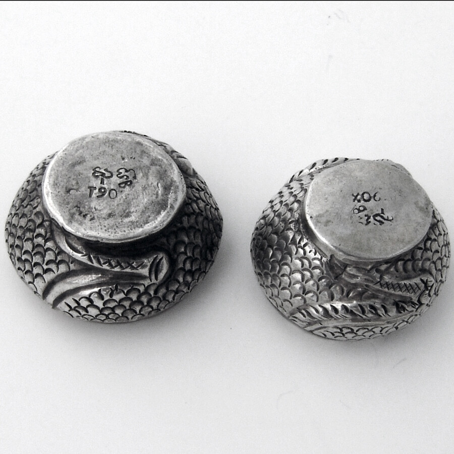 Small Figural Bird Boxes Pair 900 Silver