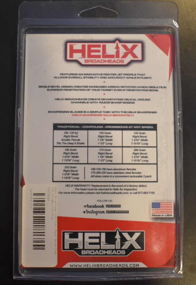 Helix Broadheads Right bevel 200 grain 3-Pack