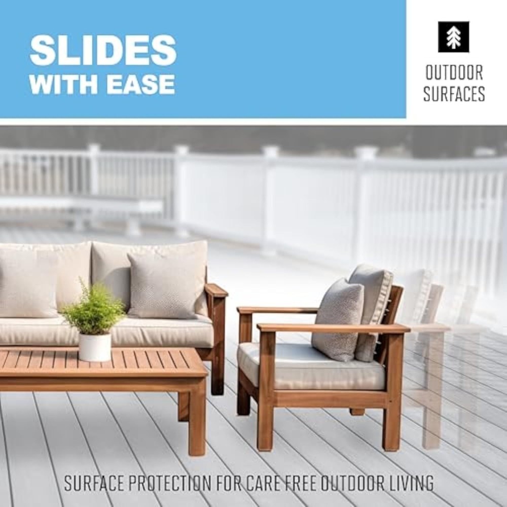 Durable 7/8" x 2 7/8" Rectangular Self-Adhesive Outdoor Sliders - Beige 12 Pack
