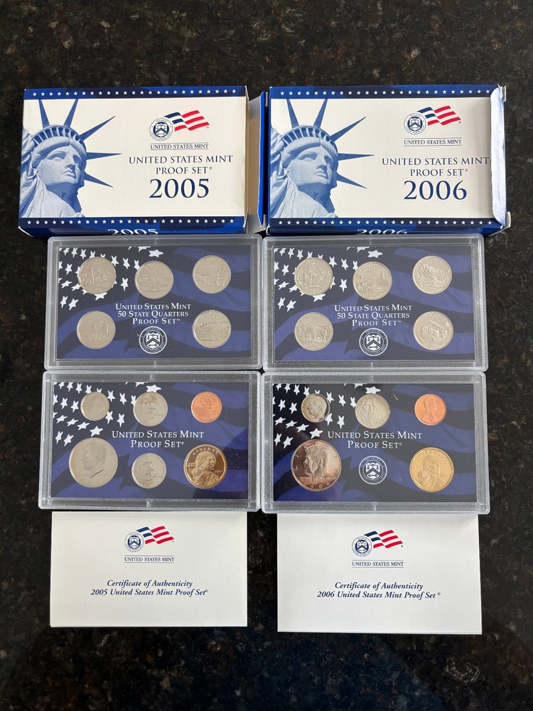 2005-2009 US Proof Set Lot (5 sets) - 2005, 2006, 2007, 2008, 2009
