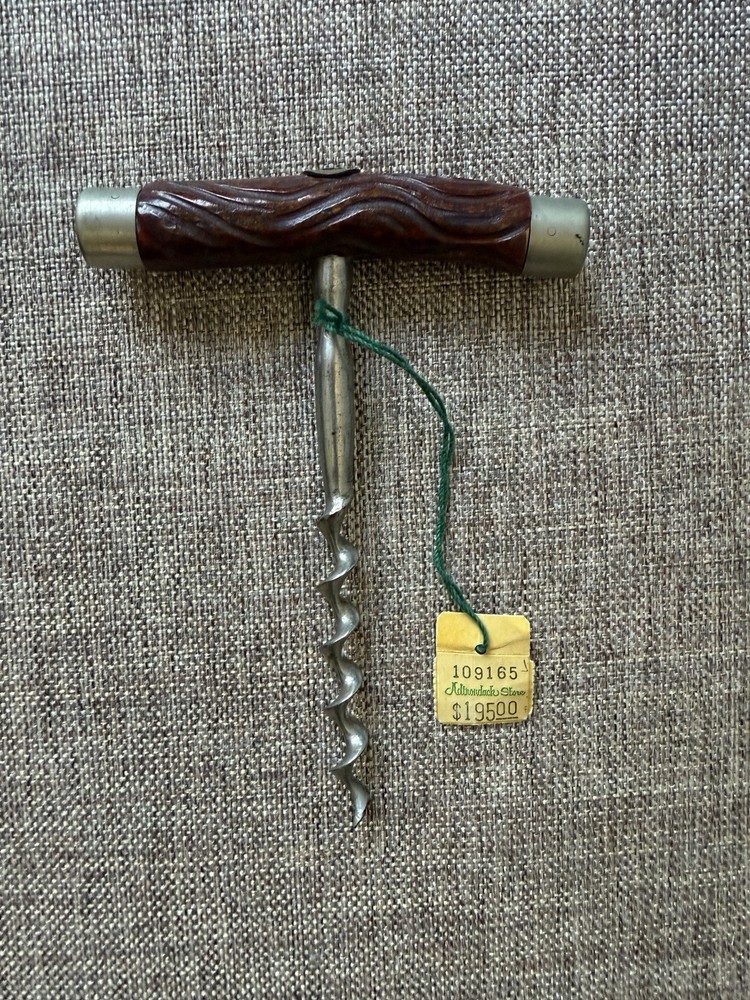 Carved Antler Handle Corkscrew with end caps