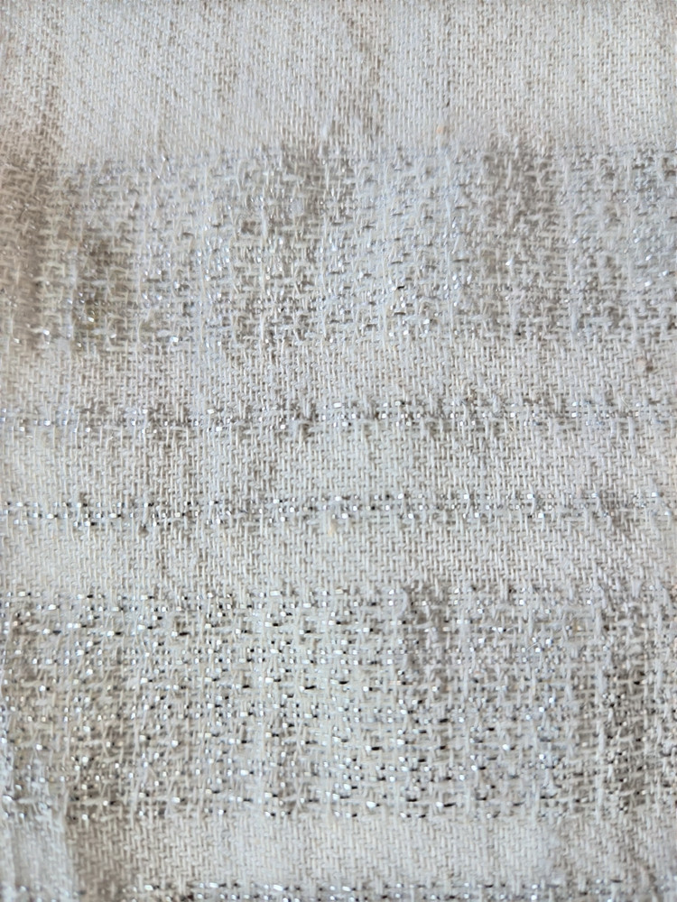 Domain Linen-Look Tablecloth-Beige with Silver Embrodered Threading-Square