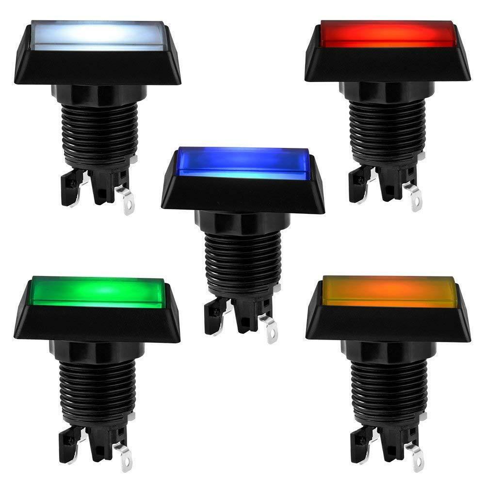 LED Arcade Buttons Rectangle with Microswitch 50mm*33mm Push illuminated Machine
