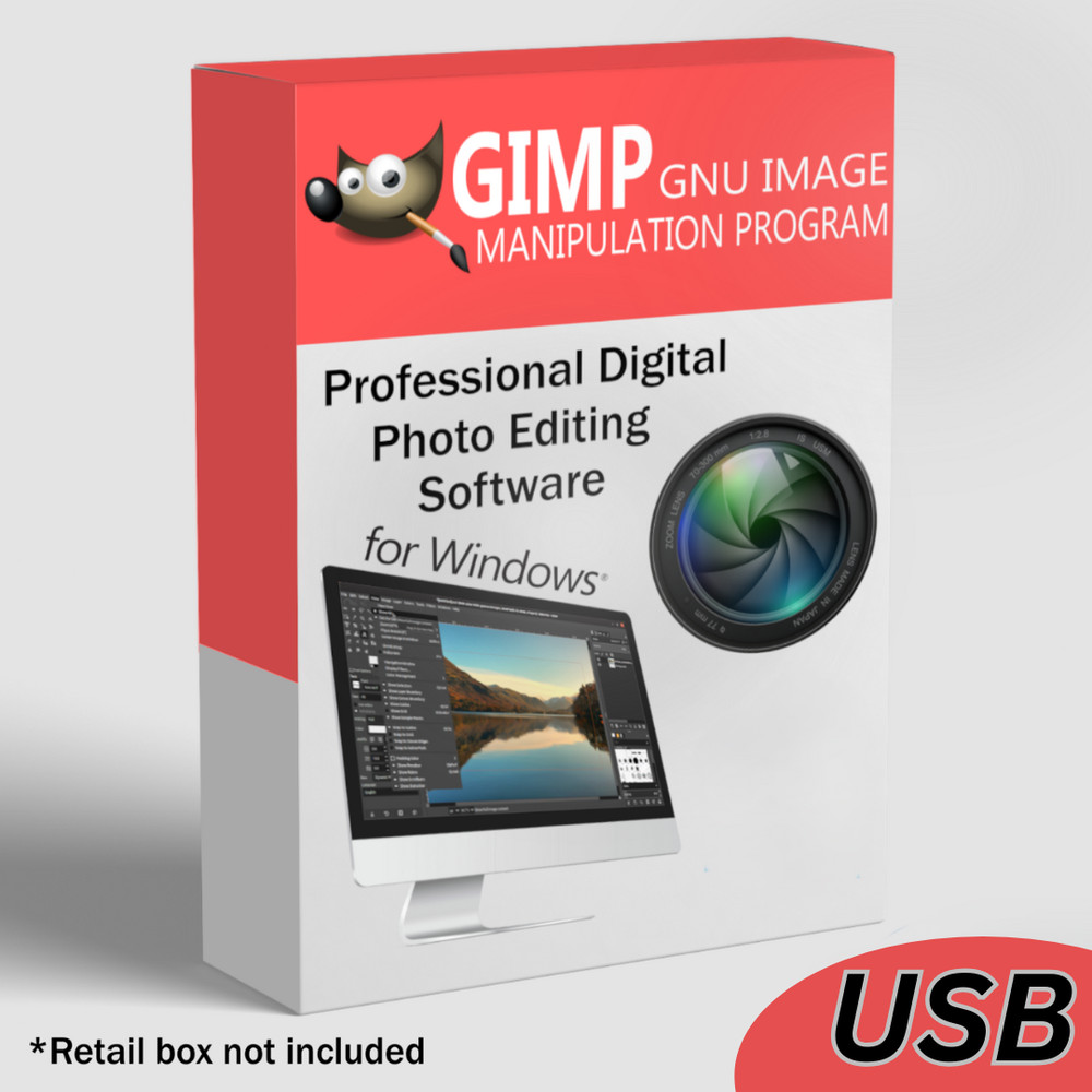 NEW PRO Photo Graphic Design Digital Image Editing Software | GIMP w/ Guide USB