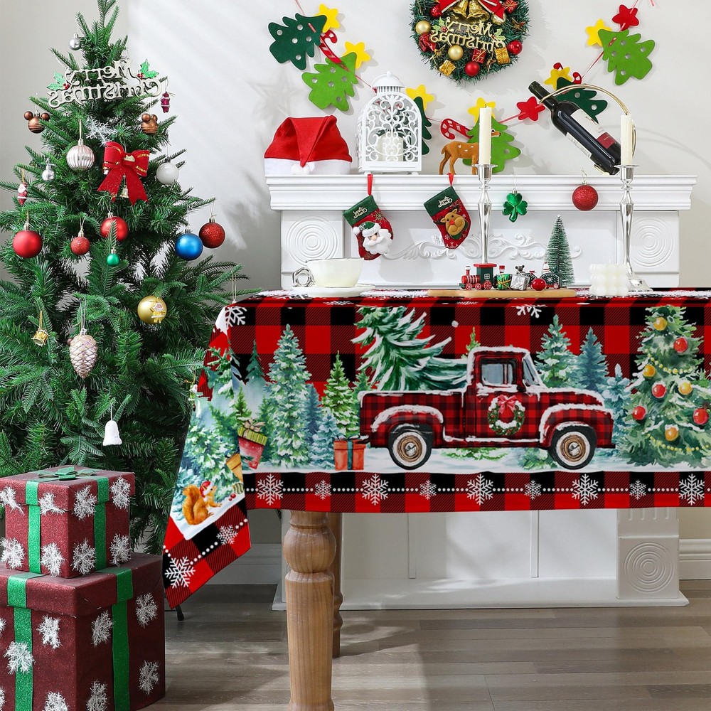 cusugbaso Christmas Tablecloth 60x84 84" x 60" (Rectangular), Truck