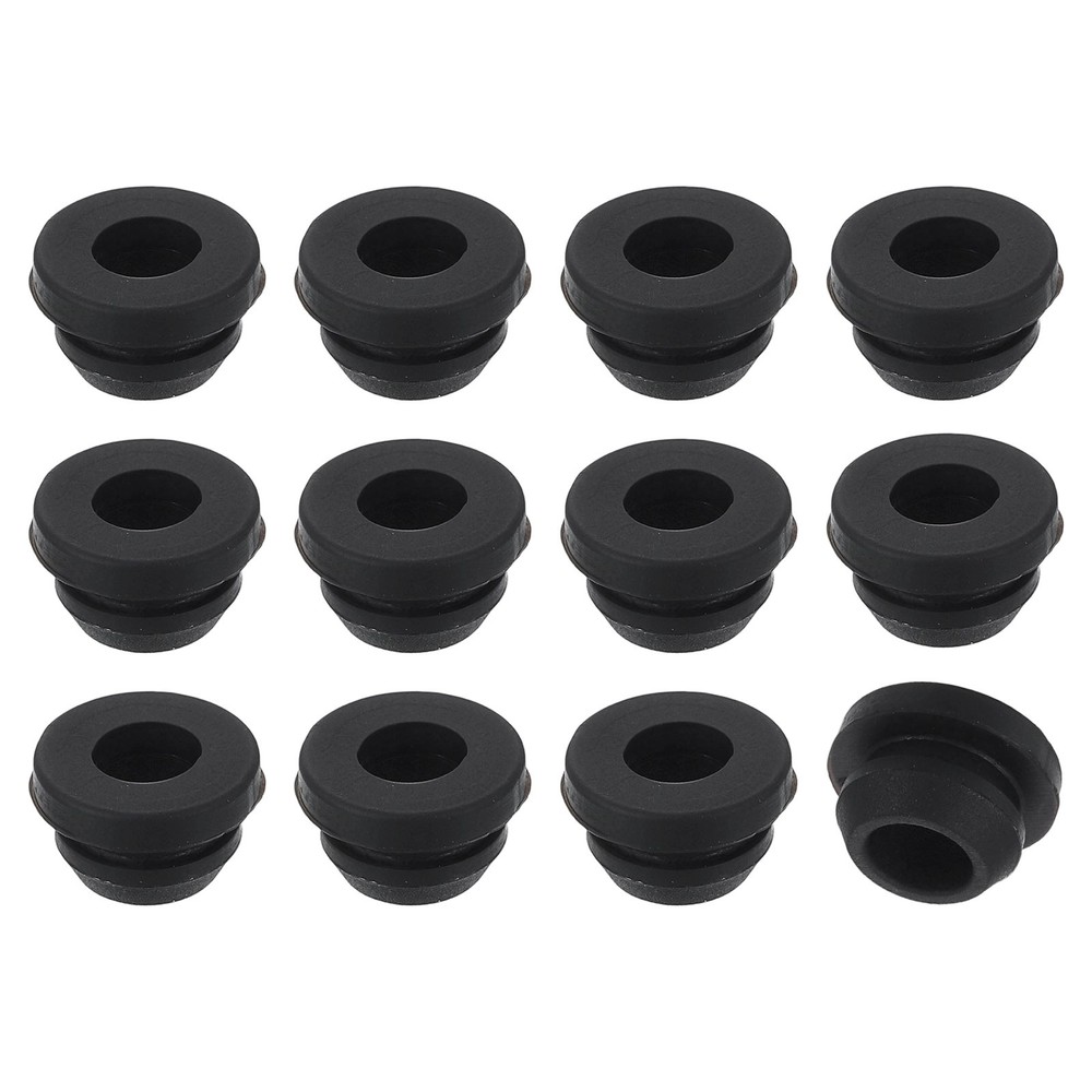 24Pcs Rubber Grommets, Mount Dia 8mm ID 5.5mm Firewall Hole Plug, Black