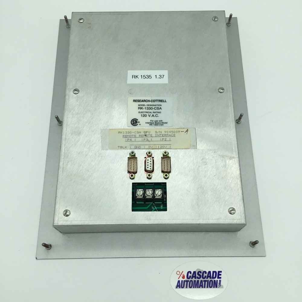 RESEARCH-COTTRELL MICROPROCESSOR CONTROL RK-1330 CSA 120 VAC