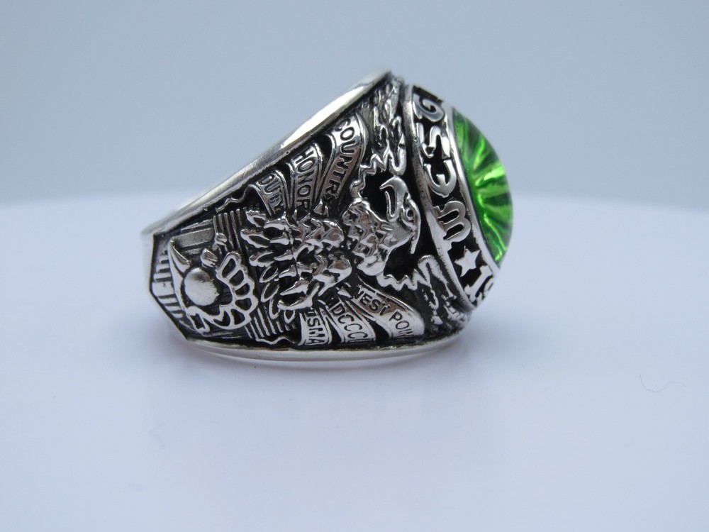 SOLID Silver 925 , RING , USMA , WP , West point Ring , 1977 , US SIZE : 11.5