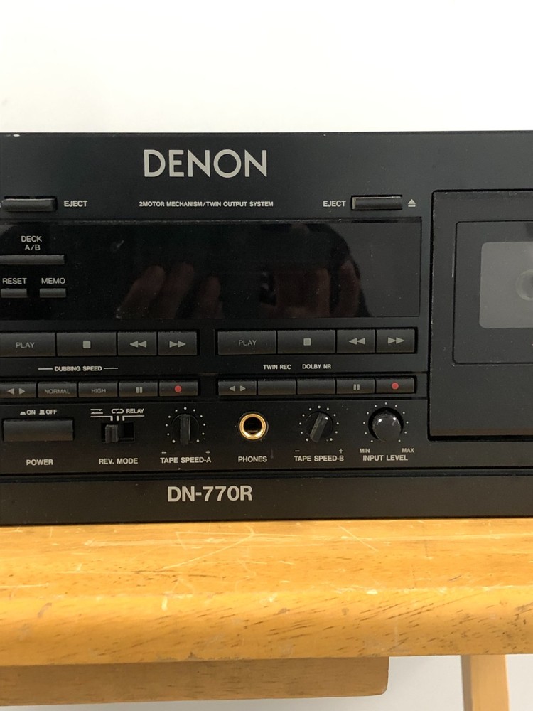 Denon DN-770R Professional Dual Cassette Tape Deck Auto Reverse Rack Mount - #E