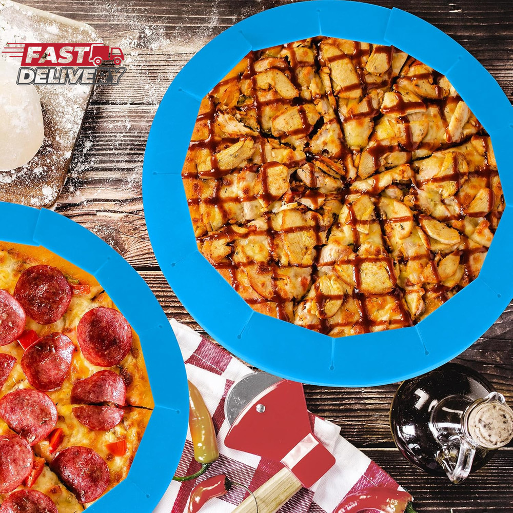 2 Pack Adjustable Pie Crust Shield Silicone Protectors - Bake Crust Protector Co