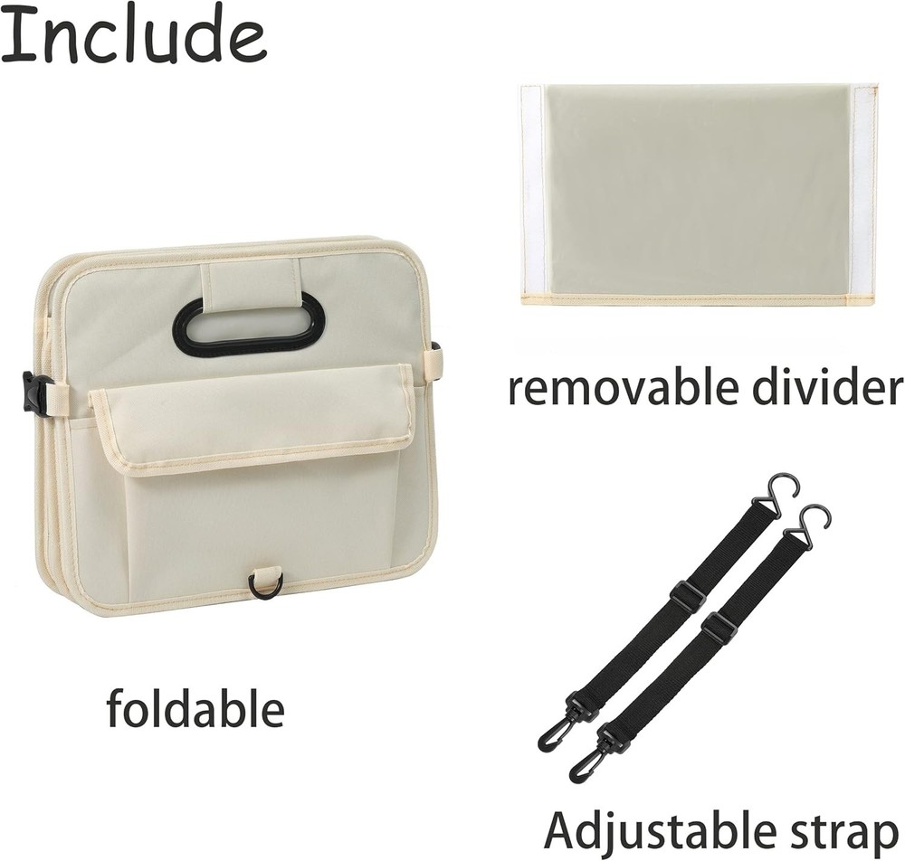 Car Trunk Organizer Car Storage Organizer Collapsible Multi Compartment Car O...