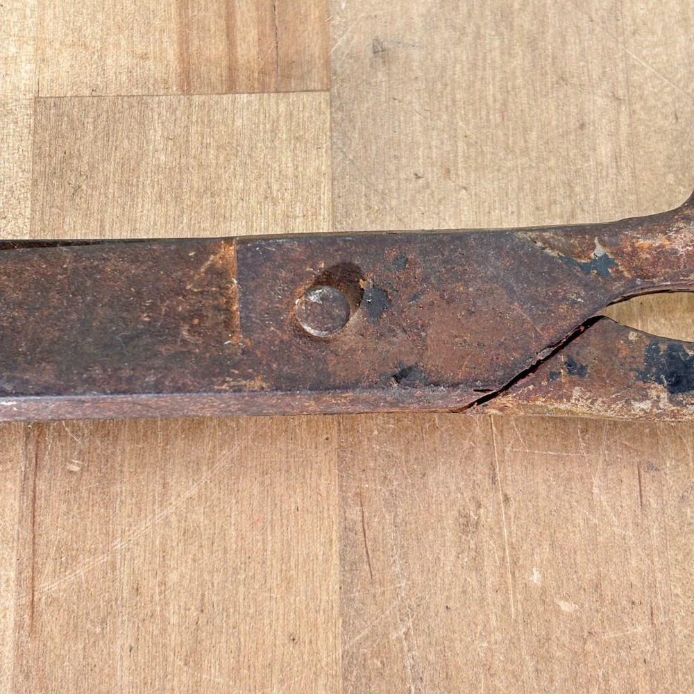 Large Industrial Cutting Shears, Iron, Unmarked, 12"
