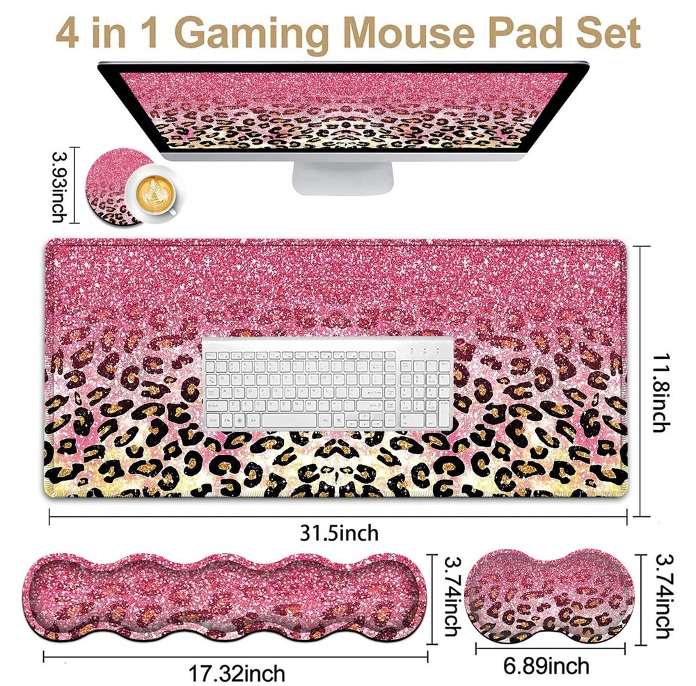 Memory Foam Keyboard Wrist Rest Support + Large Gaming Mouse Pad + Ergonomic ...