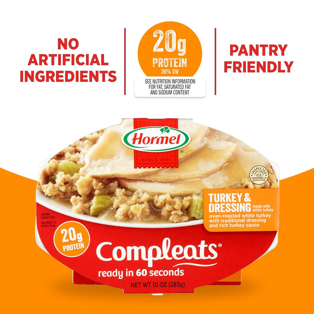 Turkey & Dressing Microwave Tray, 10 oz. (6 Pack)