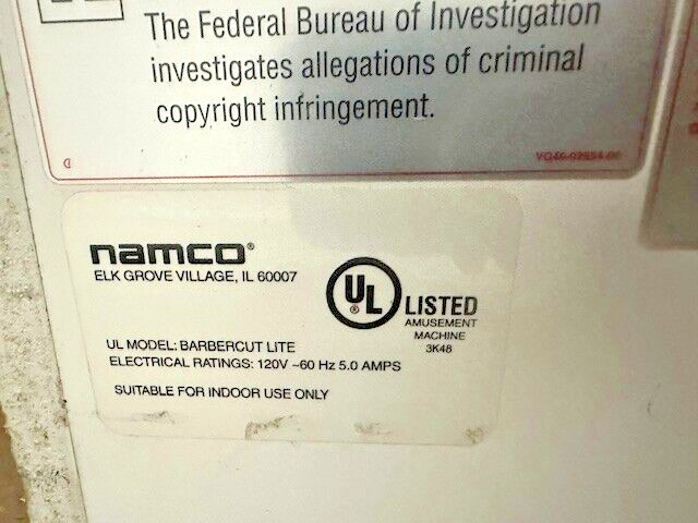 NAMCO "BARBER CUT LITE" PRIZE REDEMPTION ARCADE GAME MACHINE