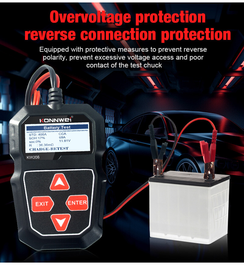 Digital 12V Car Battery Life Tester Load Analyzer Charging Diagnostic Test Tool