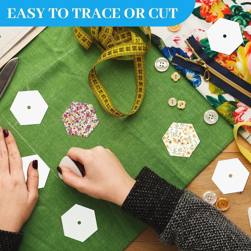 2000 PCS Piecing 1", Hexagon Quilting Templates for DIY Patchwork Crafts and ...