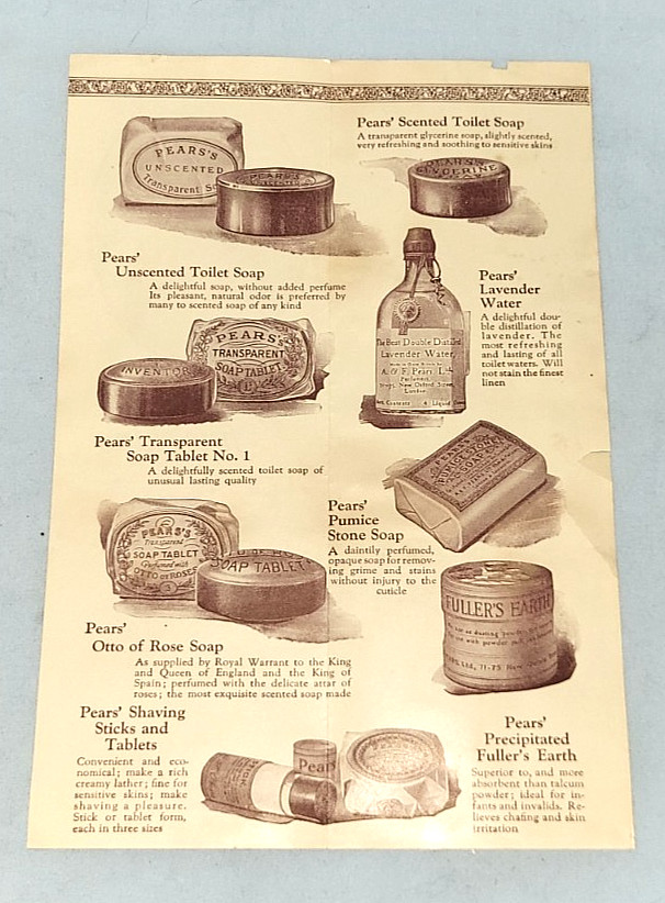 Vintage Pears' Unscented Soap Store Display 1920's 12 Bars Soap