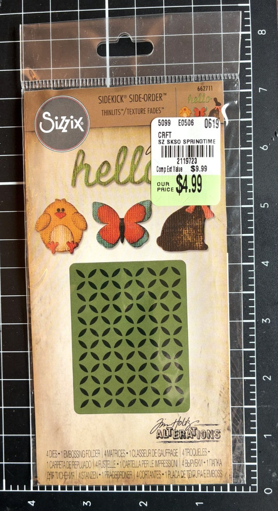 SIZZIX Side-Order Thinlits & Texture Fades Embossing Folder WINTER Snow Mitten