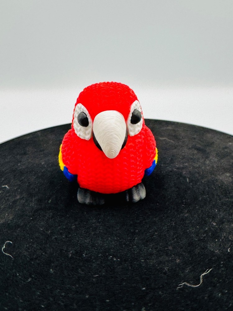 3D Printed 2-1/2" Tall Knitted Parrot Bird Figurine