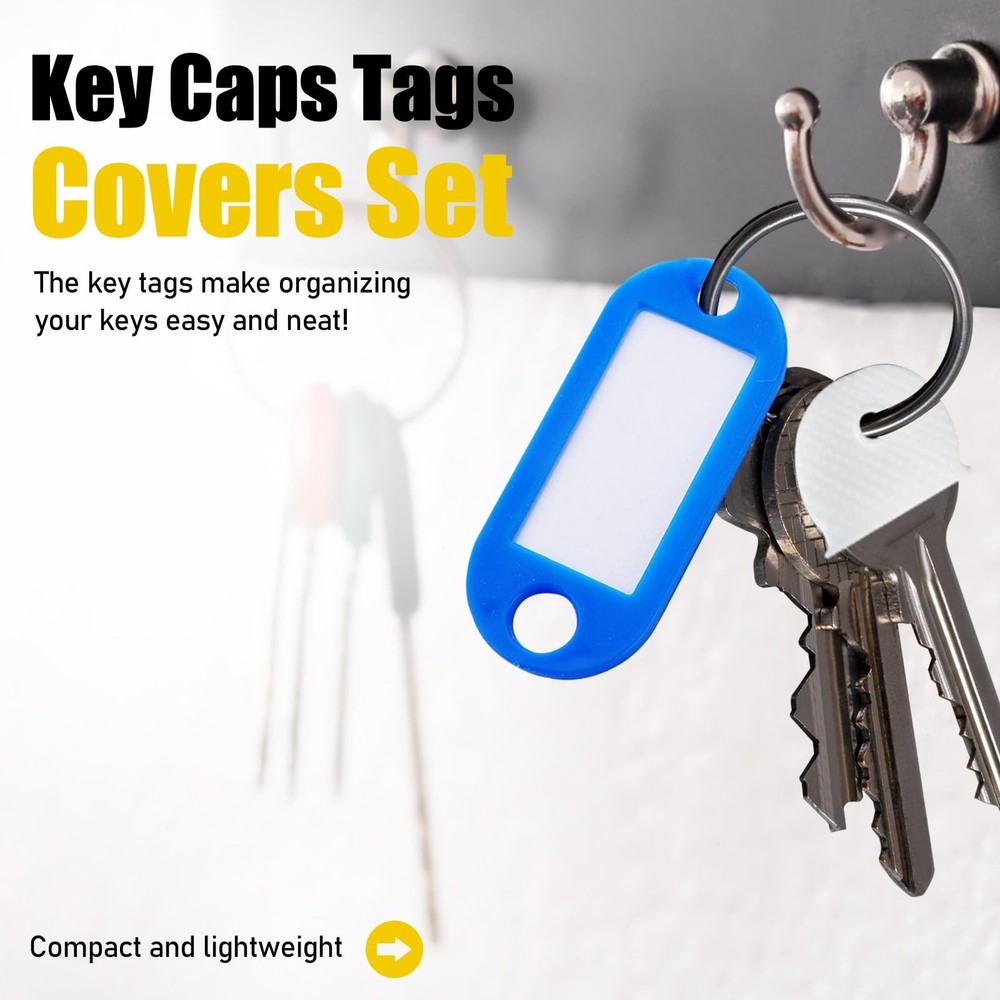 72 Pcs Key Caps Covers Tags, Plastic Key Identifier Covers Plastic Tags Label...