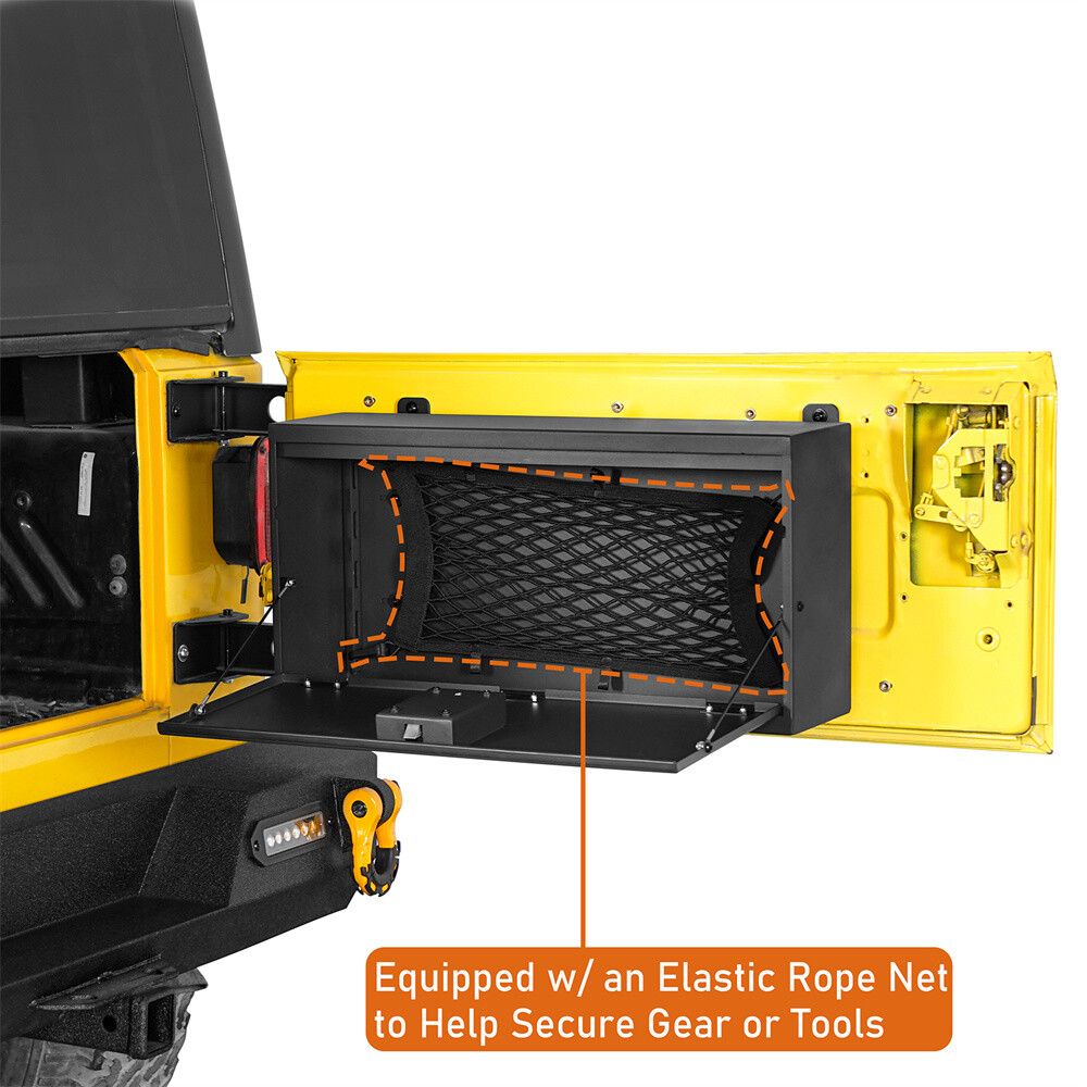 Foldable Tailgate Table Storage Lock Box w/ Keys Fit 1997-2006 Jeep Wrangler TJ