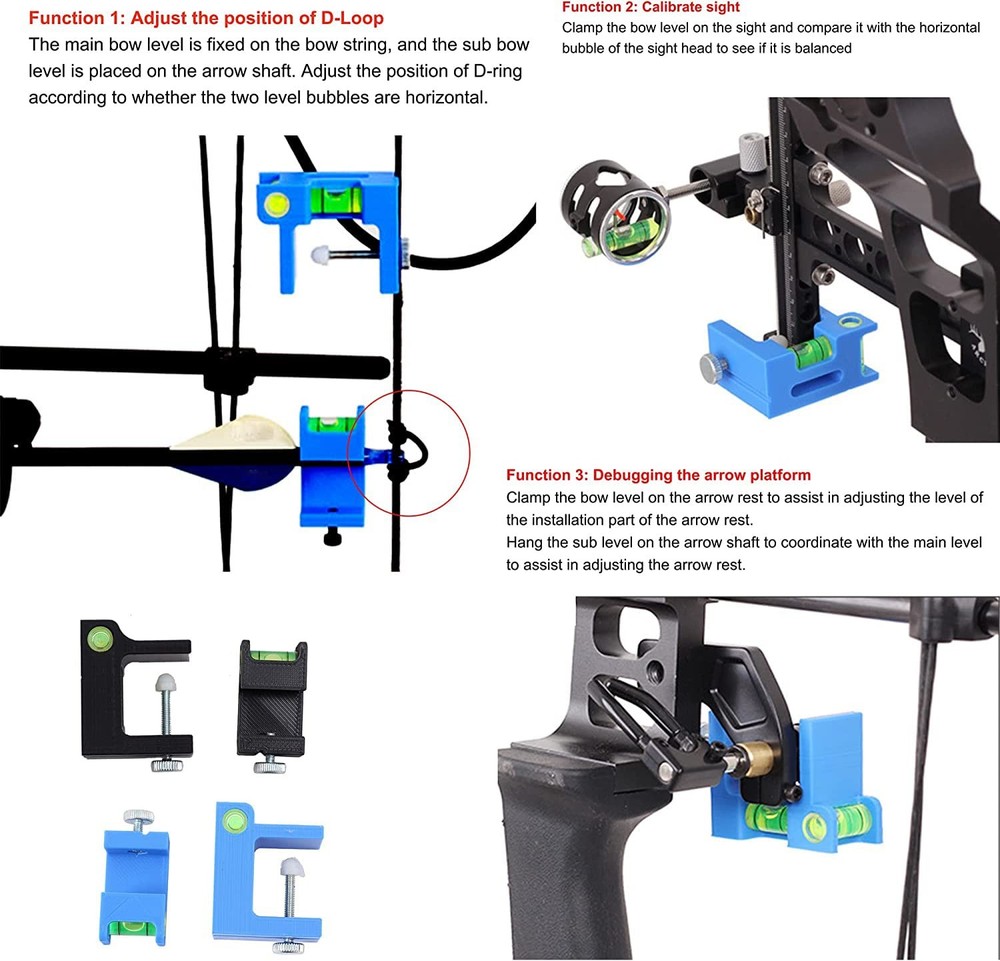 SOPOGER Archery Multifunctional Bow Level Tuning and Mounting String 3D Black