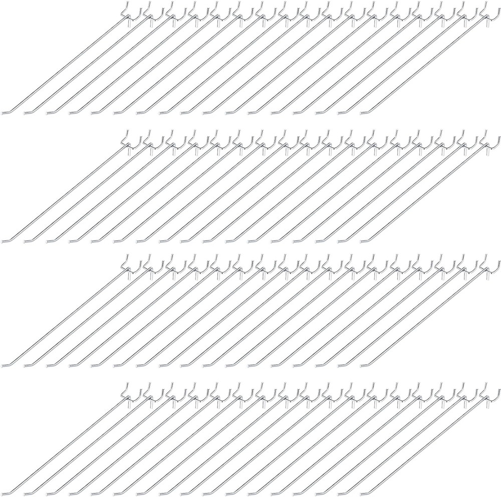 100 Pack Peg Board Hooks Stainless Steel Pegboard Hooks Shelving Display Hanging