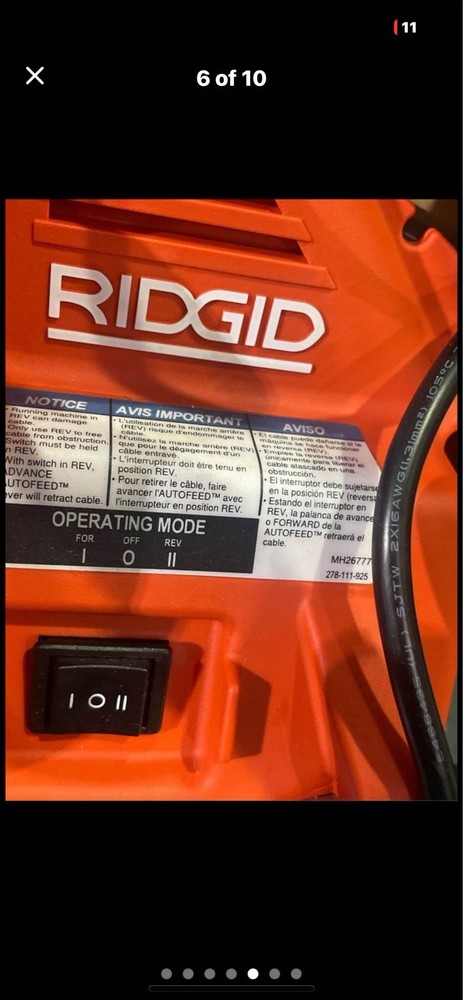 RIDGID PowerClear Drain Cleaning Machine - Red/Black