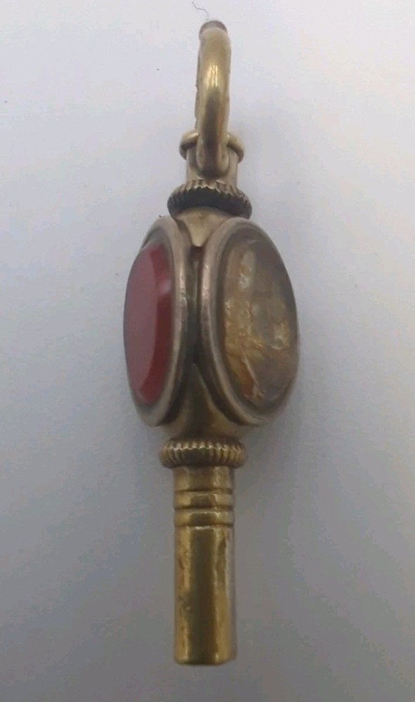 Victorian Pocket Watch Key 3 Stones