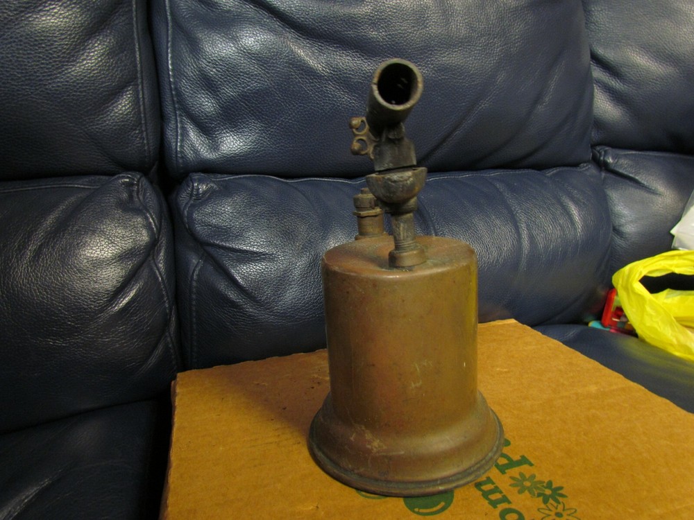Vintage Antique Turner Brass Soder Torch Gas Blow Torch (7)