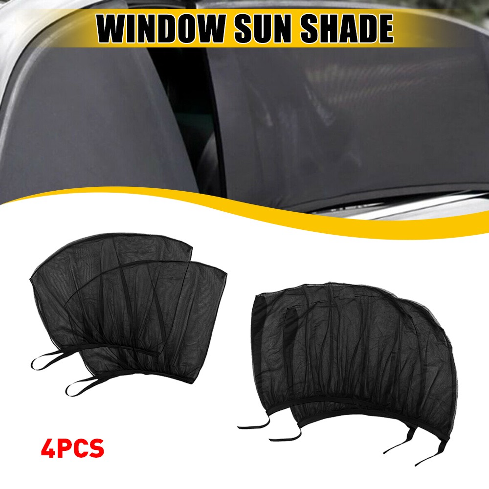 4PCS Car Side Rear Window screen Sun Shade Mesh Cover Windshield Sunshade Visor