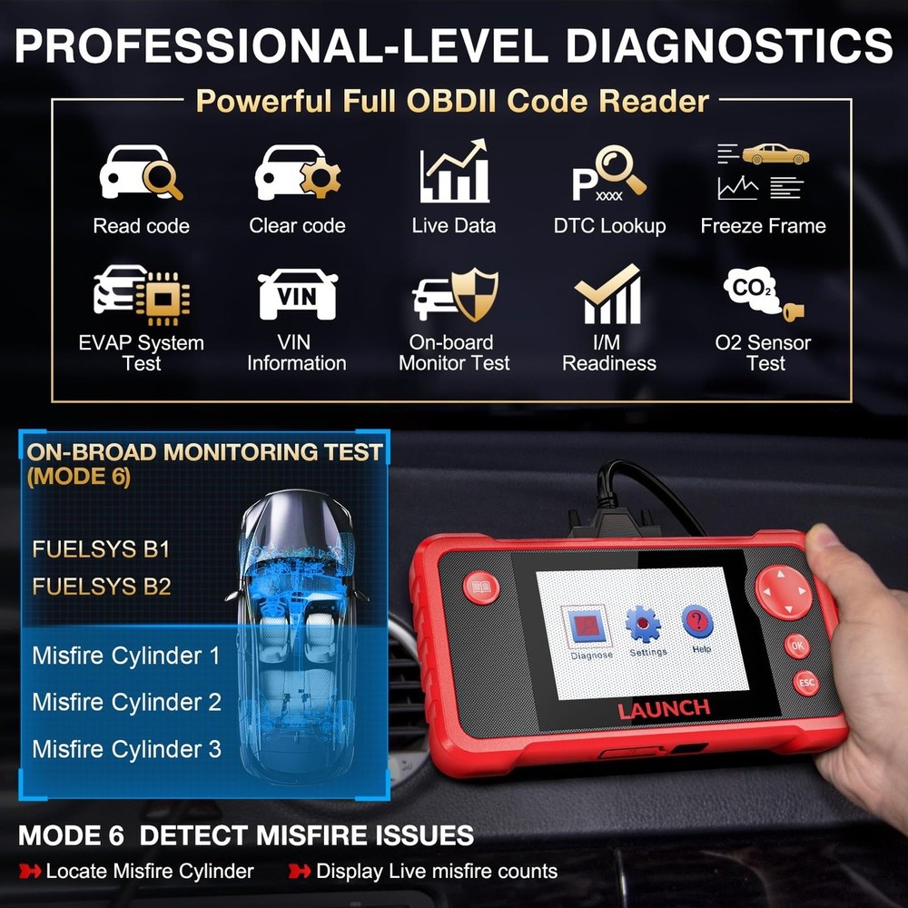 LAUNCH CRP123 OBD2 Scanner 3 Reset Functions